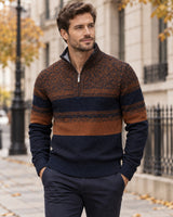 Men's Long Sleeve Jumper in Rust Brown - editorial
