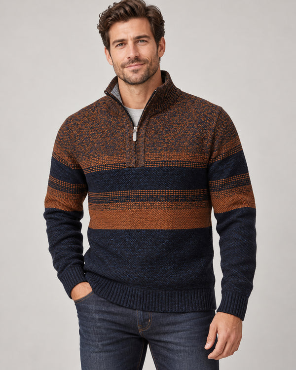 Men's Long Sleeve Jumper in Rust Brown - principal