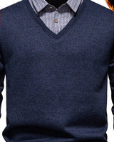 Men's Long Sleeve Jumper in Blue - detalhe