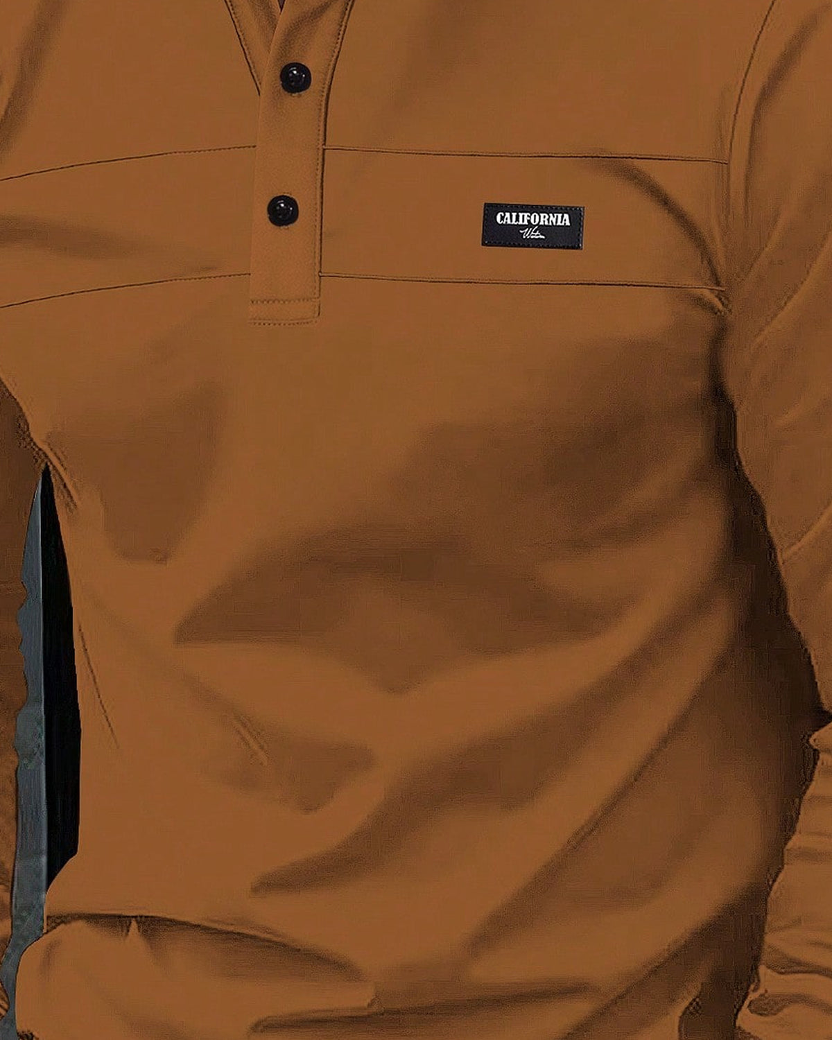 Men's Polo Shirt in Brown - detalhe
