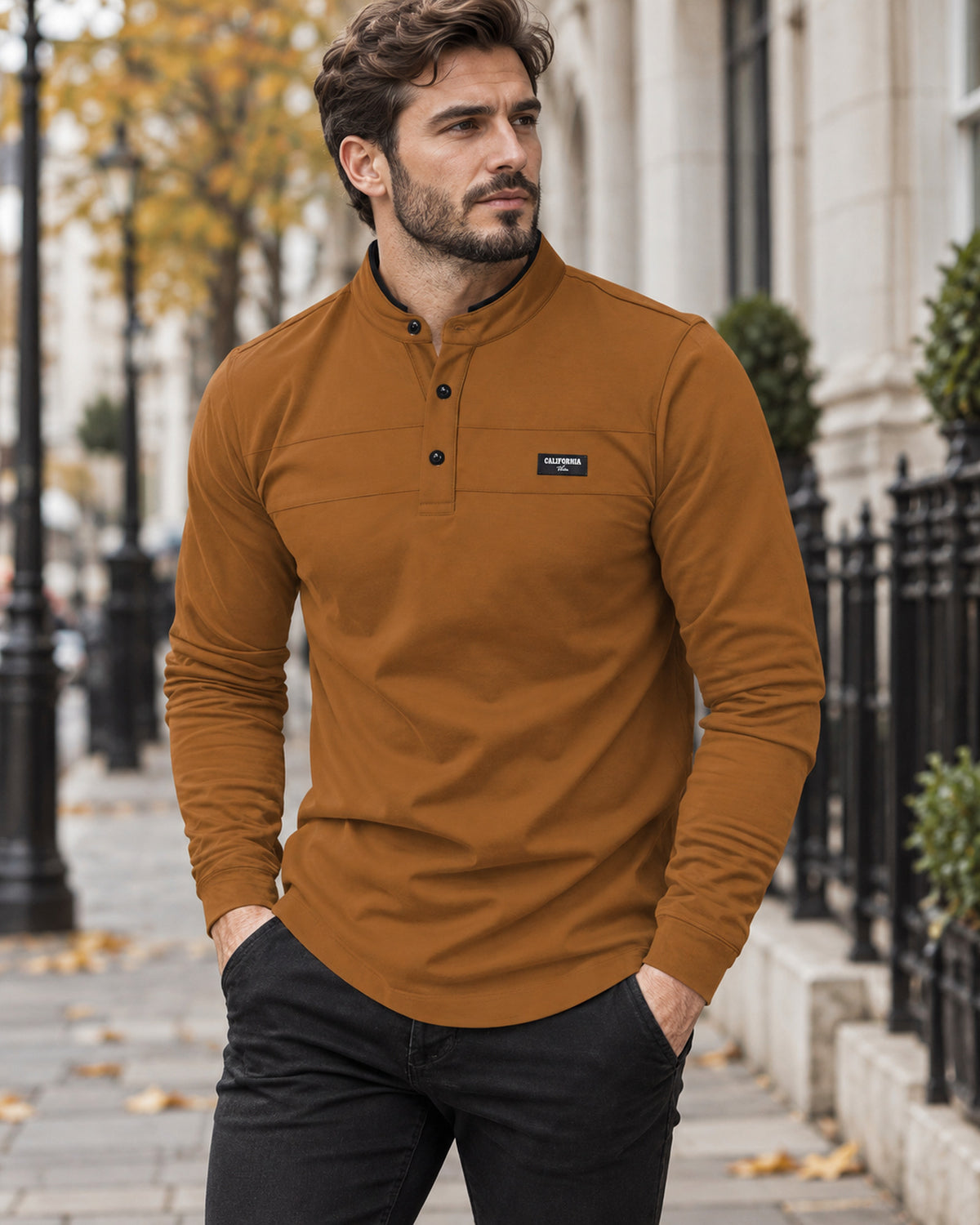 Men's Polo Shirt in Brown - editorial