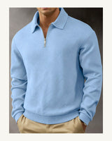 Men's Long Sleeve Polo Shirt in Baby Blue - original-tratada