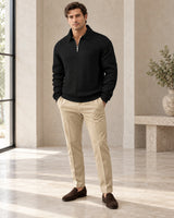 Men's Long Sleeve Polo Shirt in Black - look-completo
