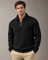 Men's Long Sleeve Polo Shirt in Black - principal