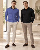 Men's Long Sleeve Polo Shirt in Multicolor - look-completo