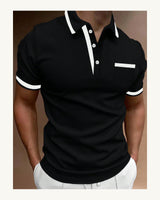 Men's Short Sleeve Polo Shirt in Black - original-tratada