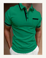 Men's Short Sleeve Polo Shirt in Green - original-tratada