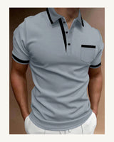 Men's Short Sleeve Polo Shirt in Grey - original-tratada