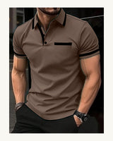 Men's Short Sleeve Polo Shirt in Khaki 2 - original-tratada