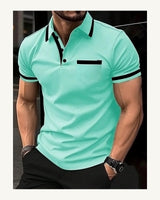 Men's Short Sleeve Polo Shirt in Mint Green - original-tratada