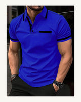 Men's Short Sleeve Polo Shirt in Royal Blue - original-tratada