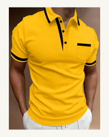 Men's Short Sleeve Polo Shirt in Yellow - original-tratada