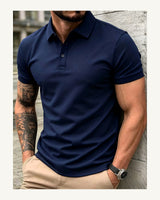 Men's Short Sleeve Polo Shirt in Blue - original-tratada