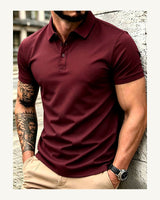 Men's Short Sleeve Polo Shirt in Burgundy - original-tratada
