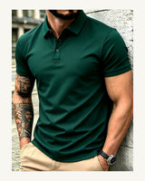 Men's Short Sleeve Polo Shirt in Dark Green - original-tratada