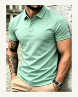Men's Short Sleeve Polo Shirt in Mint Green - original-tratada