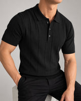 Men's Short Sleeve Polo Shirt in Black - principal