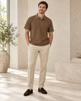 Men's Short Sleeve Polo Shirt in Coffee Brown - look-completo