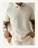 Men's Short Sleeve Polo Shirt in Apricot - original-tratada