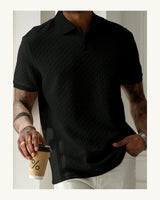 Men's Short Sleeve Polo Shirt in Black - original-tratada