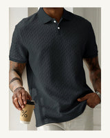 Men's Short Sleeve Polo Shirt in Grey - original-tratada