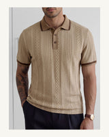 Men's Short Sleeve Polo Shirt in Khaki 2 - original-tratada