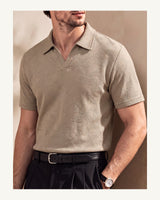 Men's Short Sleeve Polo Shirt in Khaki - original-tratada