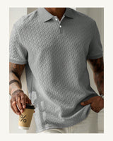 Men's Short Sleeve Polo Shirt in Light Grey - original-tratada