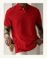Men's Short Sleeve Polo Shirt in Red - original-tratada