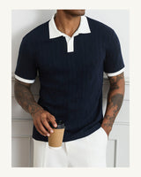 Men's Short Sleeve Polo Shirt in Royal Blue - original-tratada