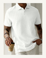 Men's Short Sleeve Polo Shirt in White - original-tratada