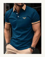 Men's Short Sleeve Polo Shirt in Blue - original-tratada