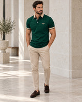 Men's Short Sleeve Polo Shirt in Dark Green - look-completo