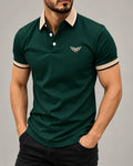 Men's Short Sleeve Polo Shirt in Dark Green - principal