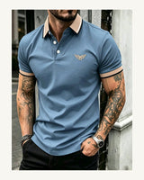 Men's Short Sleeve Polo Shirt in Peacock Blue - original-tratada