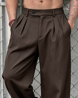 Men's Trousers in Coffee Brown - detalhe