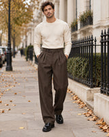 Men's Trousers in Coffee Brown - editorial
