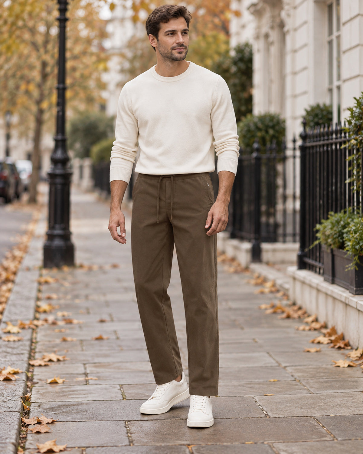 Men's Trousers in Coffee Brown - editorial