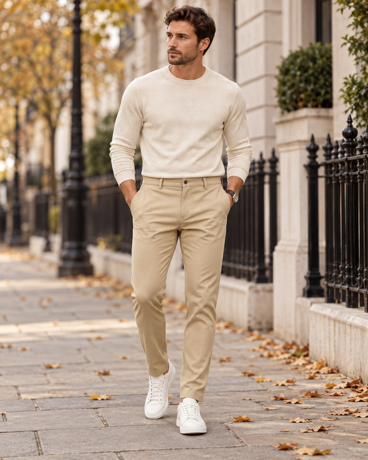 Men's Trousers in Khaki - editorial