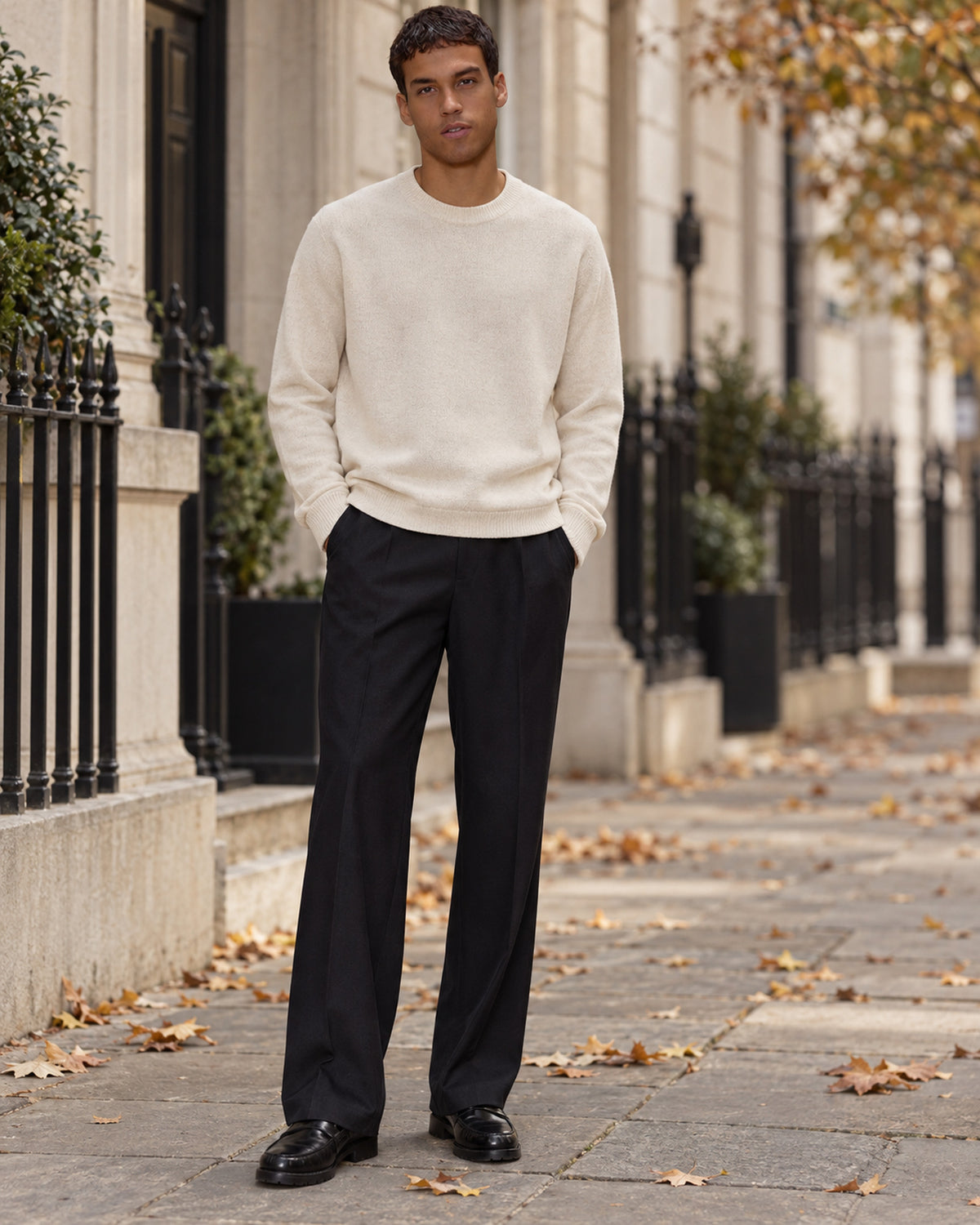 Men's Trousers in Black - editorial