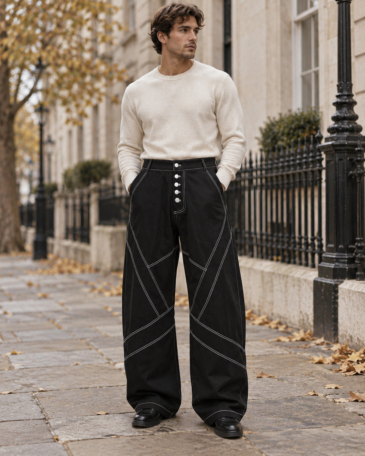 Men's Trousers in Black - editorial