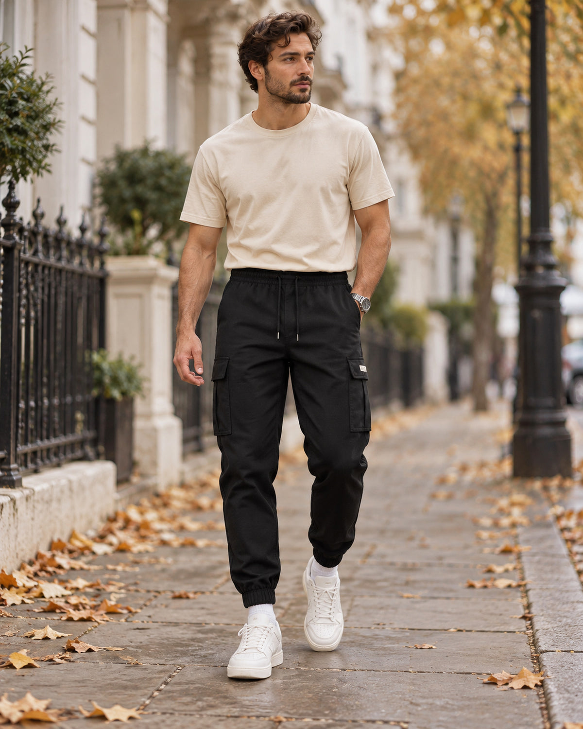 Men's Trousers in Black - editorial