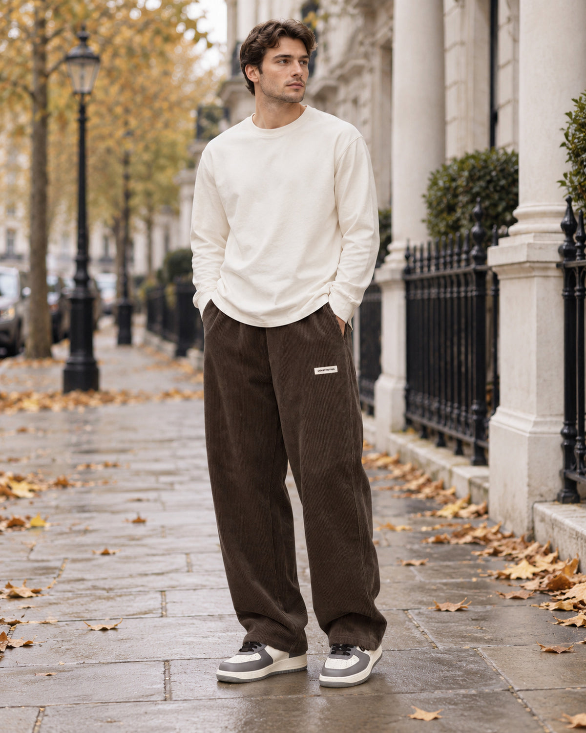 Men's Trousers in Coffee Brown - editorial