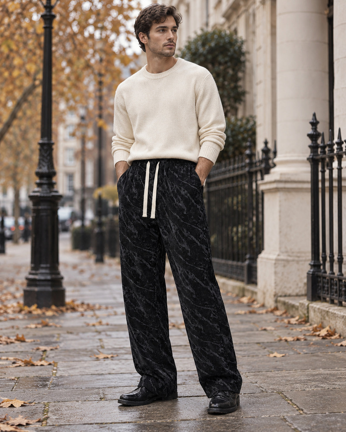 Men's Trousers in Black - editorial