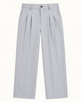Men's Pleated Trousers in Light Grey - principal