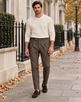 Men's Trousers in Coffee Brown - editorial