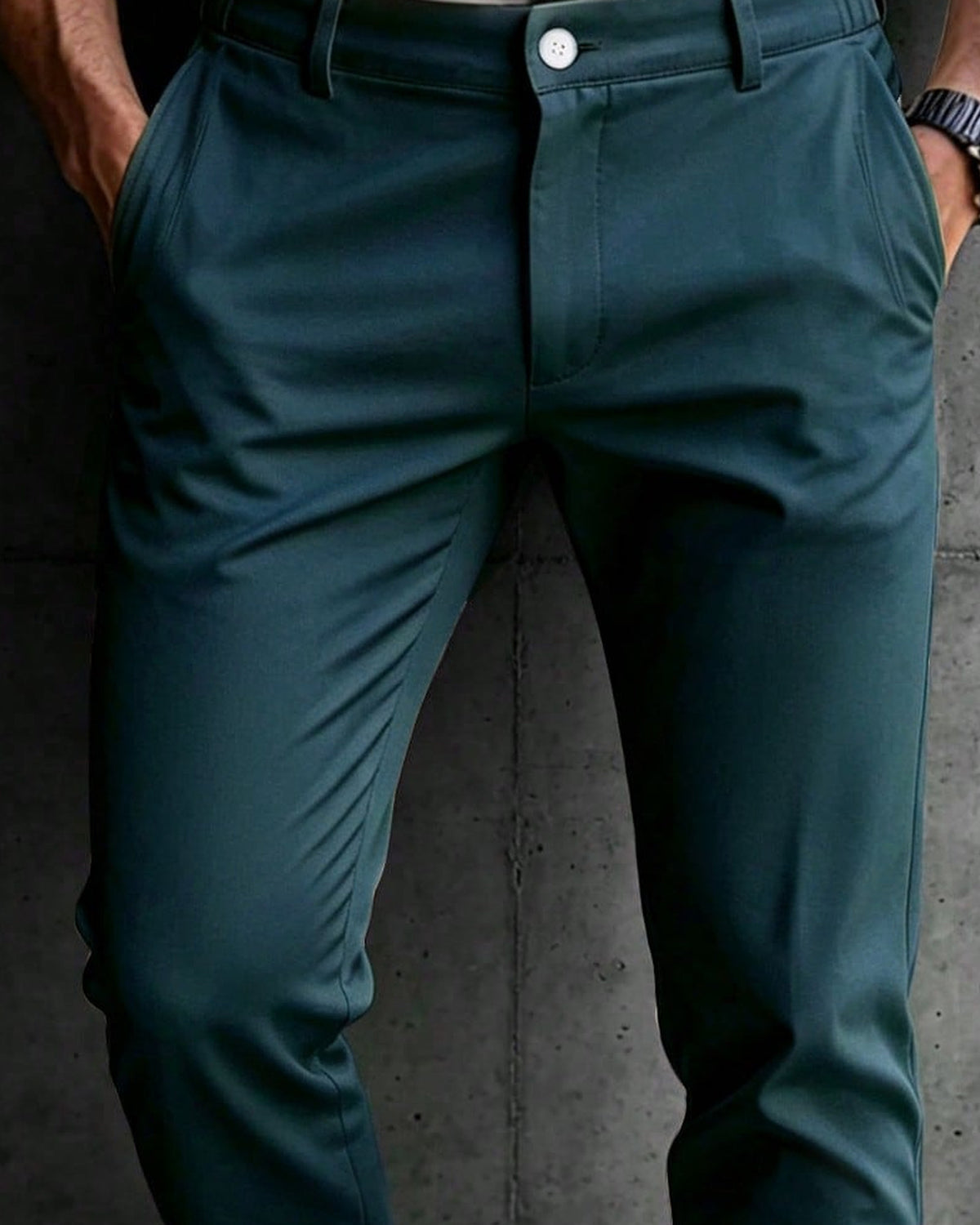 Men's Trousers - Dark Grey in Dark Green - detalhe