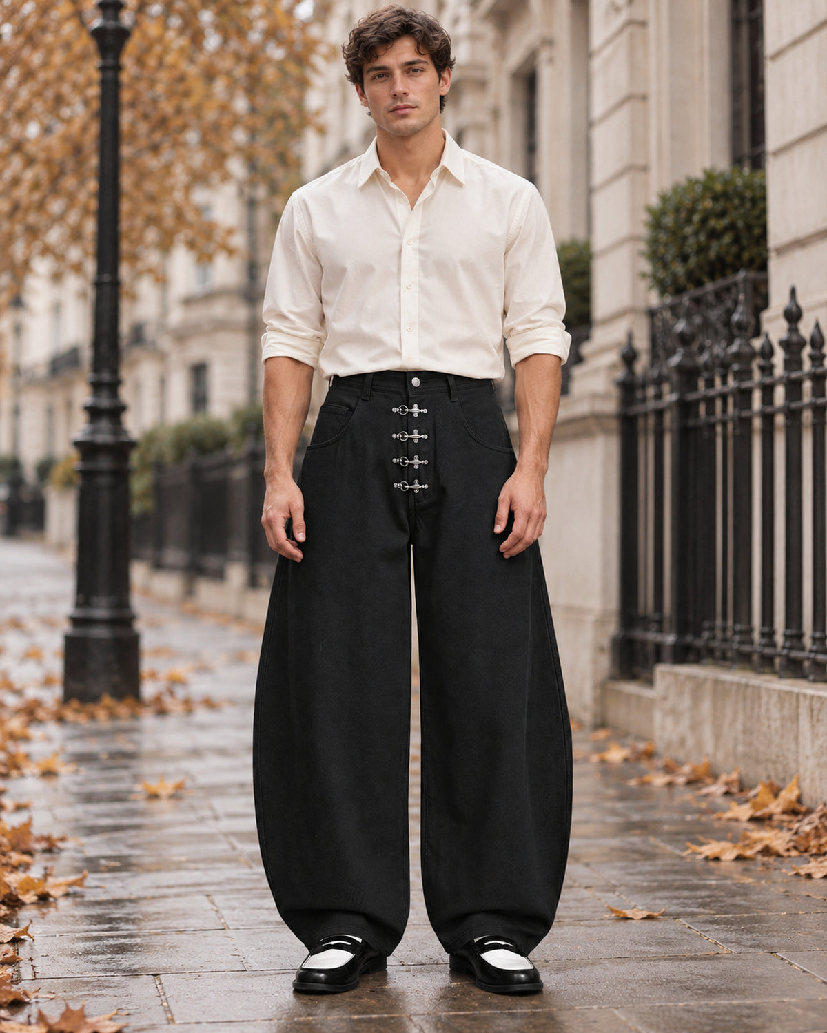 Men's Trousers in Black - editorial