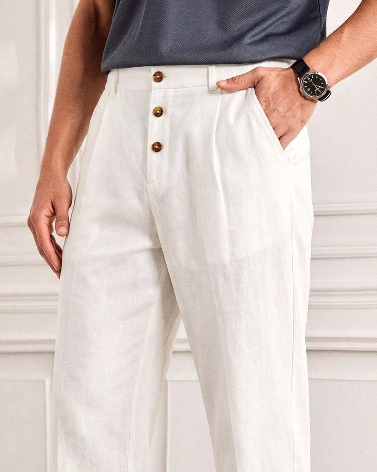 Men's Trousers in White - detalhe