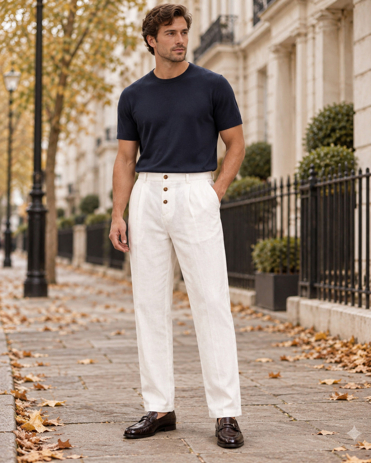Men's Trousers in White - editorial
